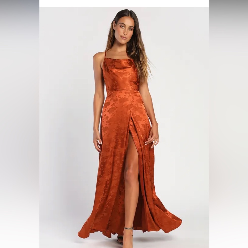 Satin cowl neck dress